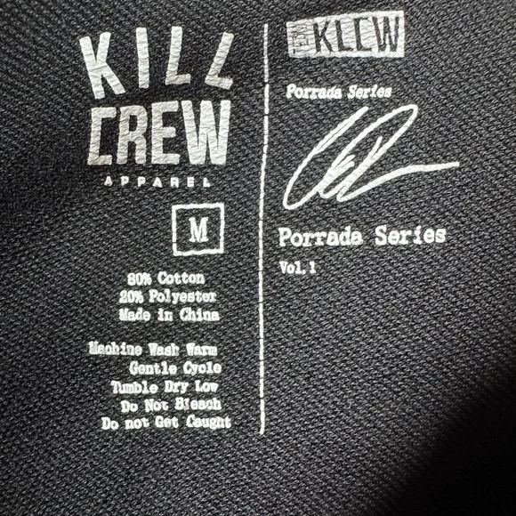 Kill Crew Black Hoodie with Pink Text - Picture 8 of 10
